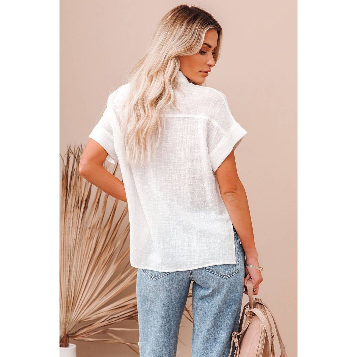 Breezy Ease Cotton Linen Side-Slit Shirt with Pockets