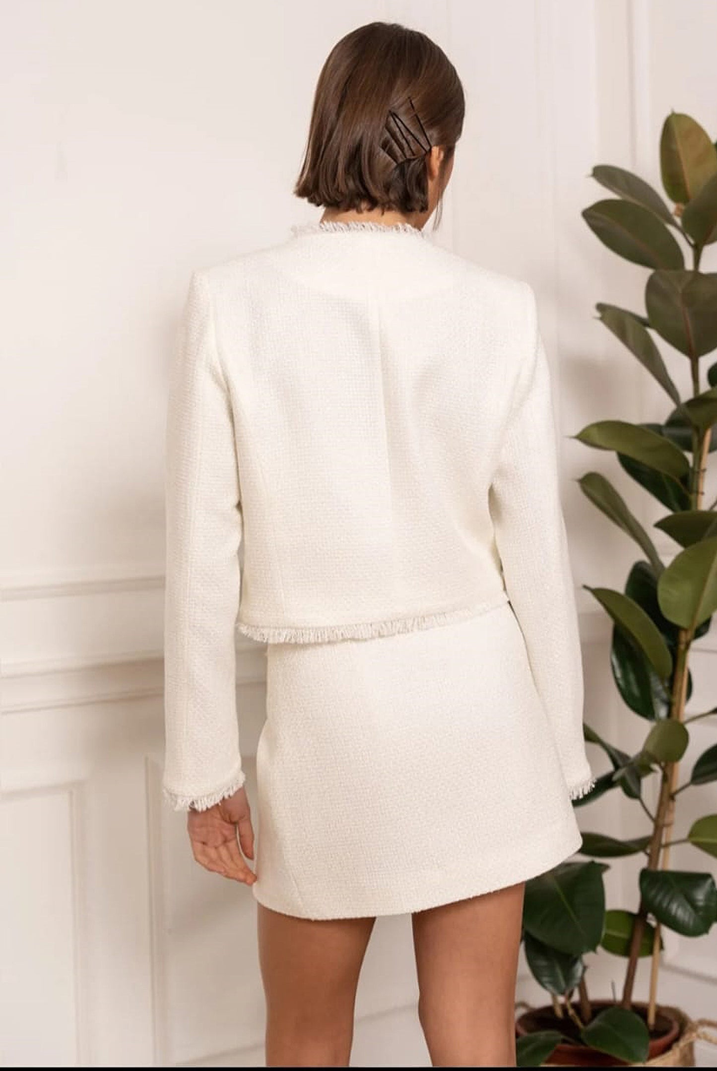 Power Play Cropped Blazer & Wrap Mini Skirt Set